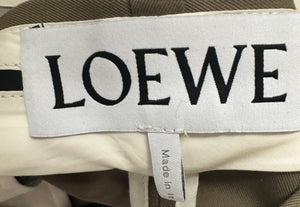 Loewe Khaki Wool Tapered Trousers with Back Pocket Size FR 42 (UK 14)