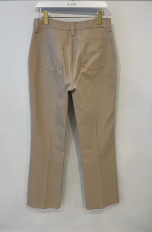 Loro Piana Beige Trousers with Logo Embroidered Detail Size IT 46 (UK 14)
