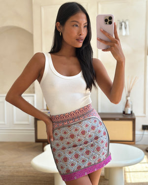 Louis Vuitton SS/10 Grey Brocade Mini Skirt Size FR 34 (UK 6)