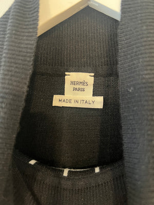Hermès Black and White Cashmere Checkered High Neck Jumper Size FR 34 (UK 6) RRP £1,500