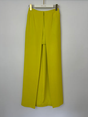 Christian Dior Lime Green Open Maxi Skirt with Pockets FR 34 (UK 6)