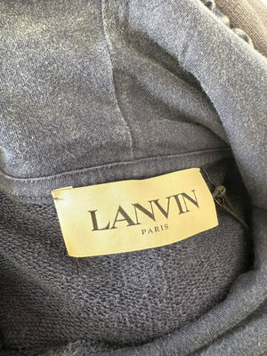 Lanvin X Gallery Dept Blue Washed Logo Hoodie with Paint Detail Size Small (UK 8)