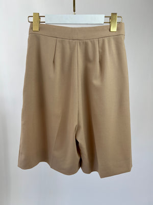 Max Mara Beige Tailored Shorts Size UK 8