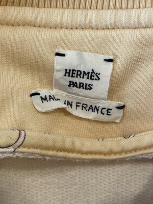Hermès Beige and Pink 'Grand Tralala' Two-Piece Jumper and Jogger Set Size FR 40 (UK 12)