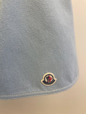 Moncler Kids Light Blue Denim Skirt with Logo Detail Size 8 years