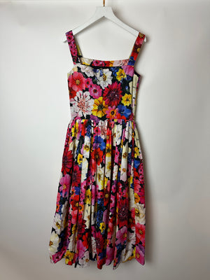 Dolce Gabbana Floral Poplin Midi Dress Size IT 38 (UK 6)