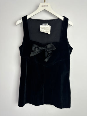 Chanel Black Velvet Top with Bow Detail Size FR 38 (UK 10)