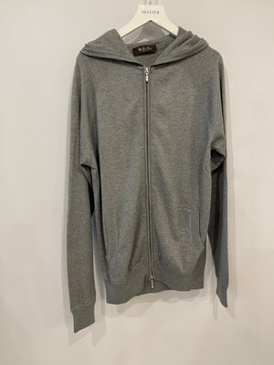 Loro Piana Light Grey Cashmere Gilet and Jogger Set with Orange Detail Size S (UK 8)