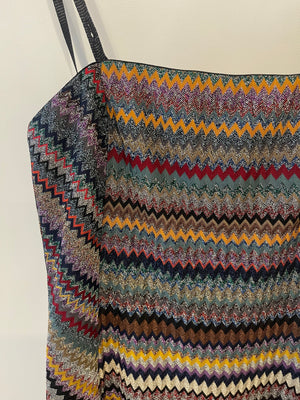 Missoni Multicolour Metallic Mini Dress with Removable Straps Size IT 44 (UK 12)