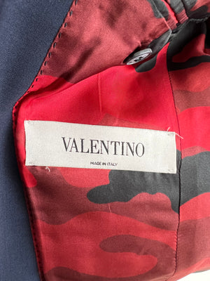 Valentino Menswear Navy Tailored Blazer with Red Interior Size IT 44 (UK 34)
