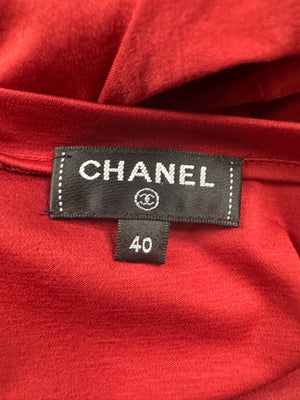 Chanel Red "Gabrielle Chanel" Logo T-Shirt Size FR 40 (UK 12)