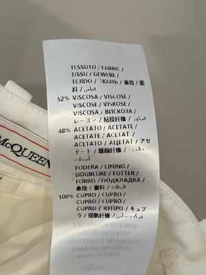 Alexander McQueen White Blazer Jacket and Matching Trousers Set with White Button Details Size IT 42/44 (UK 10/12)