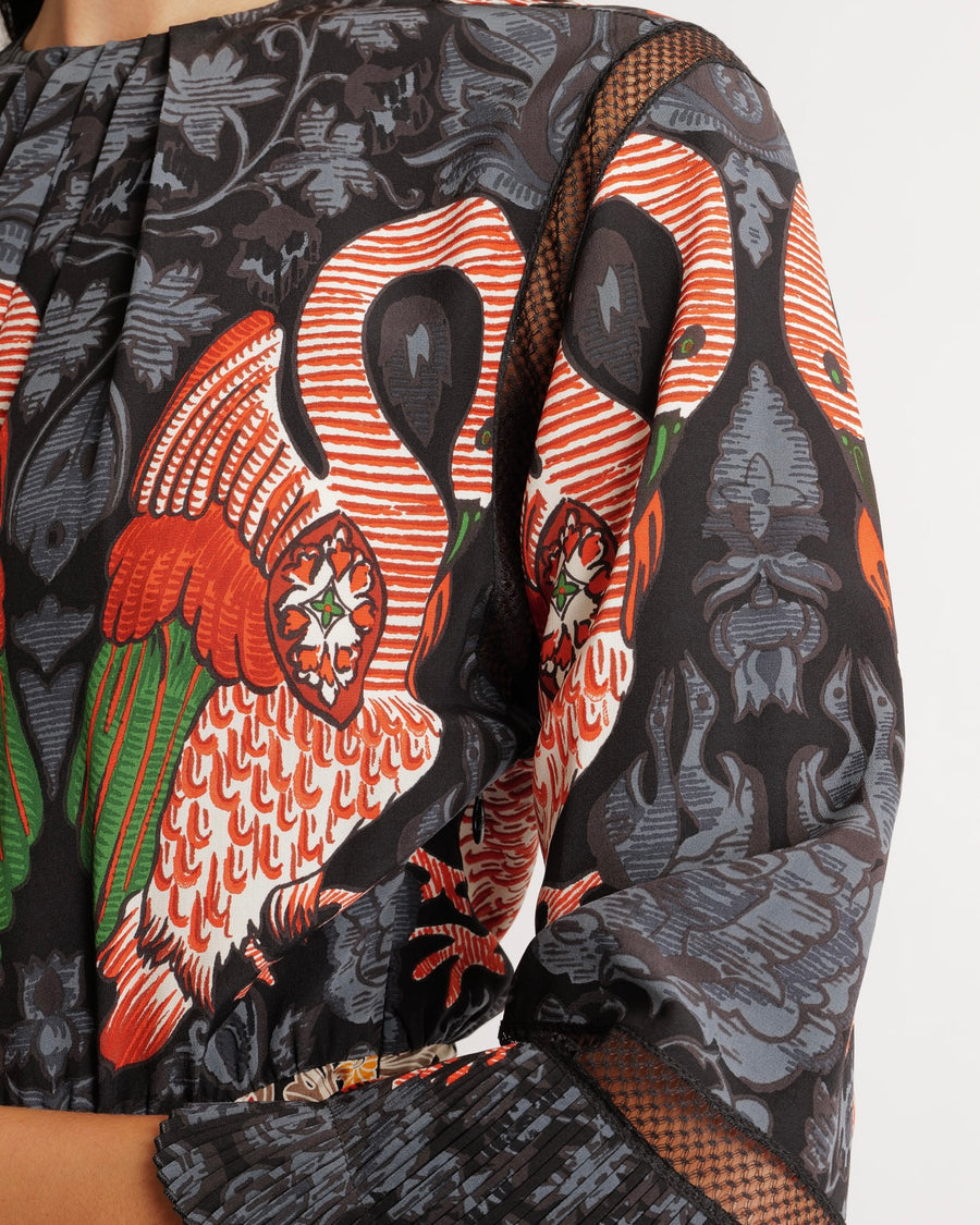 Louis Vuitton Multicolour Printed Mini Dress with Mesh Details and Belt Size FR 34 (UK 6)