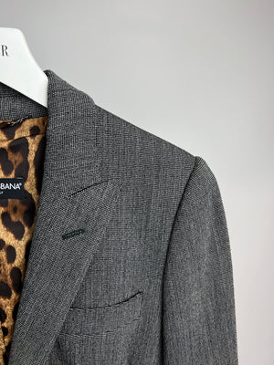 Dolce & Gabbana Charcoal Two Piece Wide Lapel Suit Set IT 42 (UK 10)