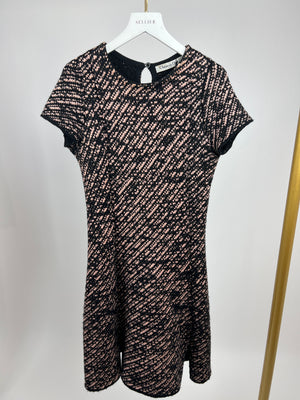 Christian Dior Pink and Black Knitted Cap Sleeve Mini Dress Size FR 38 (UK 10)
