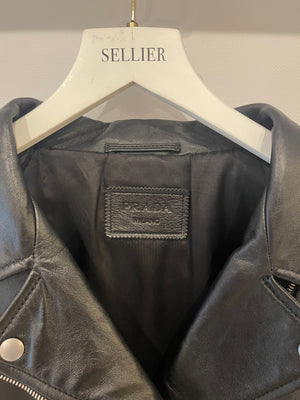 Prada Black Lambskin Leather Jacket with Logo Size IT 36 (UK 4) RRP £4,200