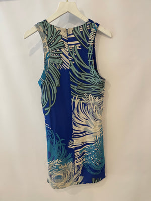 Gucci Blue Silk Printed Mini Sleeveless Dress Size IT 38 (UK 6)