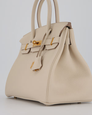 *RARE* Hermès Birkin 30 Retourne Bag in Craie Togo Leather with Gold Hardware