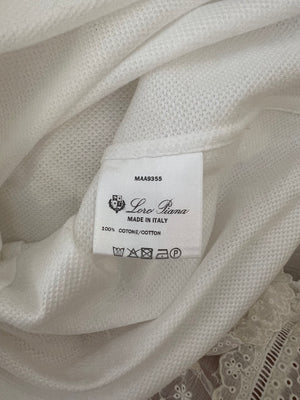 Loro Piana White Cotton Button Down Shirt Size M (UK 10)