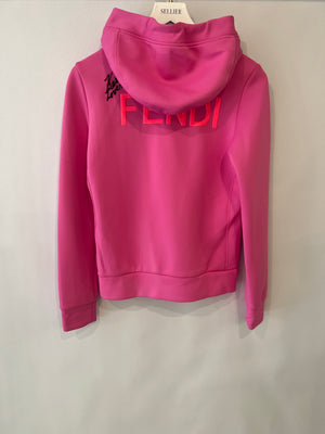 Fendi Pink Jacket and Sweatpants Sports Set with Embroidered Logo Detail Size IT 38/40 (UK 6/8)