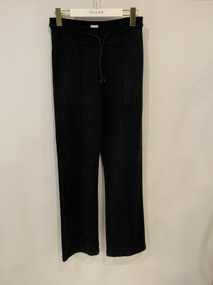 Hermès Black Cotton and Silk Trousers with Back Logo Detailing Size FR 34 (UK 6)