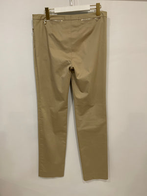Loro Piana Beige Straight Leg Trousers with Zip Details Size IT 46 (UK 14) RRP £1,250
