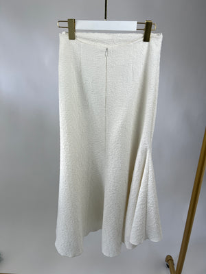 Ellery White Bouclé Midi Skirt Size UK 6