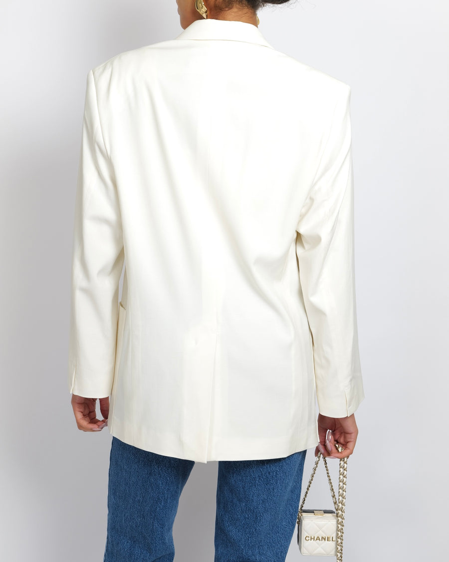 Jacquemus Ivory Le Papier La Veste d'Homme Blazer Jacket Size FR 36 (UK 8) RRP £700