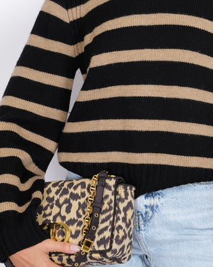 La Ligne Black and Beige Striped Wool Jumper Size M (UK 10) RRP £295