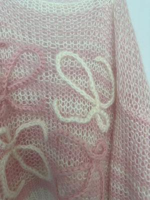 Loewe Pink Anagram Cropped Relaxed-Fit Jumper Size XS (UK 6/8) RRP £1,100