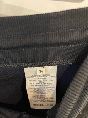 Hermès Black Cotton and Silk Trousers with Back Logo Detailing Size FR 34 (UK 6)