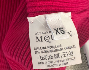 Alexander McQueen Pink Pull Over Knitted Short Sleeve Jumper Size XS (UK 4)