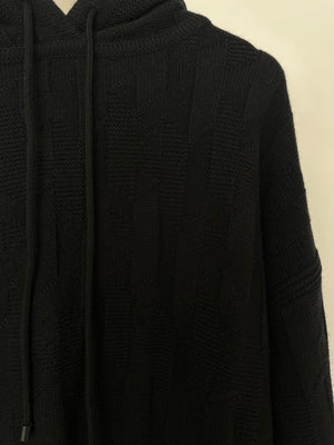 Hermès Black Voyage Knit Hoodie Size FR 40 (UK 12)