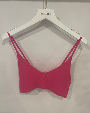 Jacquemus Hot Pink Valensole Knit Bralette Top Size S (UK 8)
