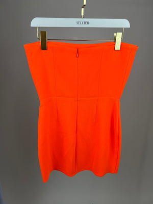 Alex Perry Orange Strapless Mini Dress Size UK 10