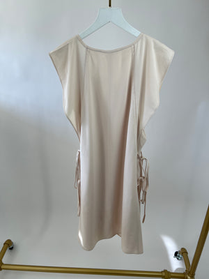 Chloé Eggshell Sleeveless String Detail Midi Dress FR 44 (UK 16)