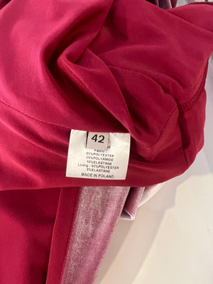 Alexandre Vauthier Pink Velour Asymmetric Mini Dress Size FR 42 (UK 14)