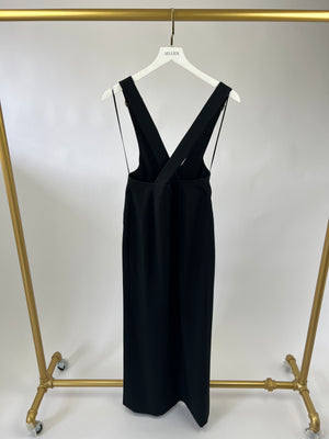 Lanvin Black Maxi Waistcoat Dress with Embellished Button Detail Size FR 34 (UK 6)