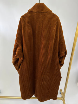 Dries Van Noten Brown Oversize Corduroy Long Sleeve Coat Size Small (UK 8)