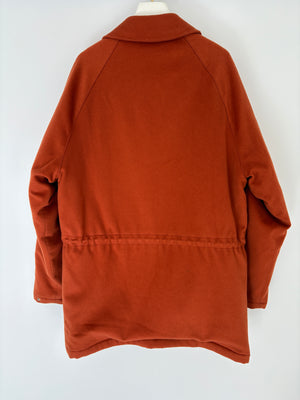 Loro Piana Burnt Orange "Storm System" Cashmere Button Down Coat Size IT 42 (UK 10)
