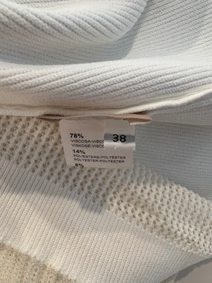 Alaïa White Ribbed Sleeveless Mini Dress with Knit and Frill Details Size FR 38 (UK 10)