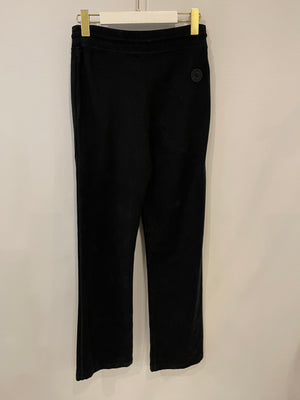 Hermès Black Cotton and Silk Trousers with Back Logo Detailing Size FR 34 (UK 6)