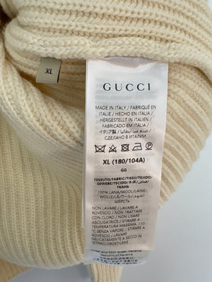 Gucci Beige Menswear Ribbed Long Sleeve Jumper with Zip Detail UK XL (EU 52)