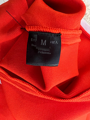 David Koma Orange and White Mini Polo Dress Size M (UK 10) RRP £590