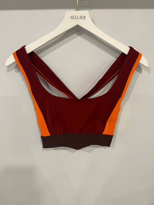 *CURRENT COLLECTION* Hermès Rouge Sellier and Orange Top and Leggings Yoga Set Size S (UK 8) RRP £1,120