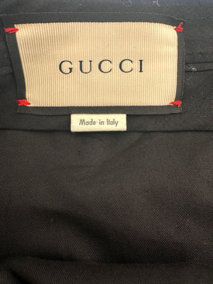 Gucci Navy Mid-Rise Trousers with Orange Stripe Detail Size IT 42 (UK 10)