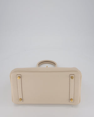*RARE* Hermès Birkin 30 Retourne Bag in Craie Togo Leather with Gold Hardware