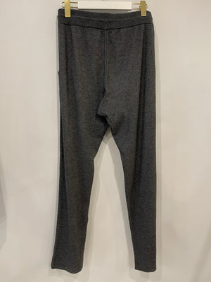 Loro Piana Dark Grey Cashmere Gilet and Jogger Set with Khaki Detail Size S (UK 8)