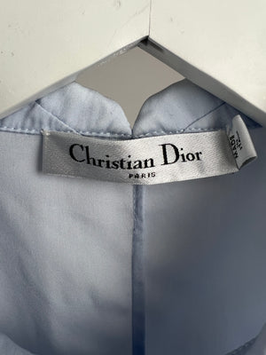 Christian Dior Light Blue Peplum Shirt with Crystal Embroidery Detail Size FR 34 (UK 6)