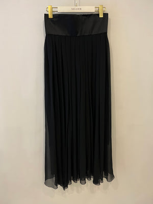 Chanel Vintage Black Silk Long Skirt with Tulle Size FR 40 (UK 12)